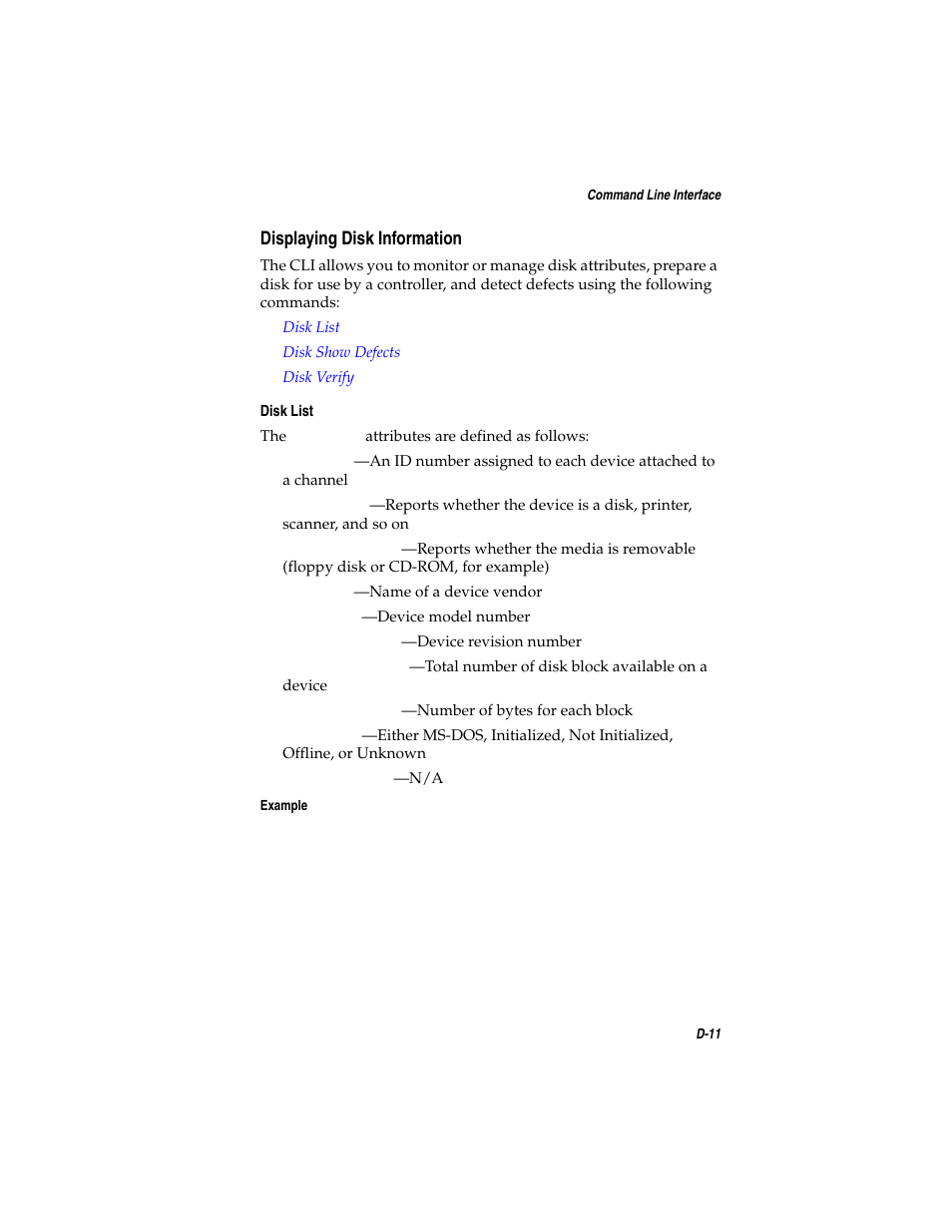 Displaying disk information, Displaying disk information d-11 | Asus Adaptec 2025 ZCR User Manual | Page 116 / 169