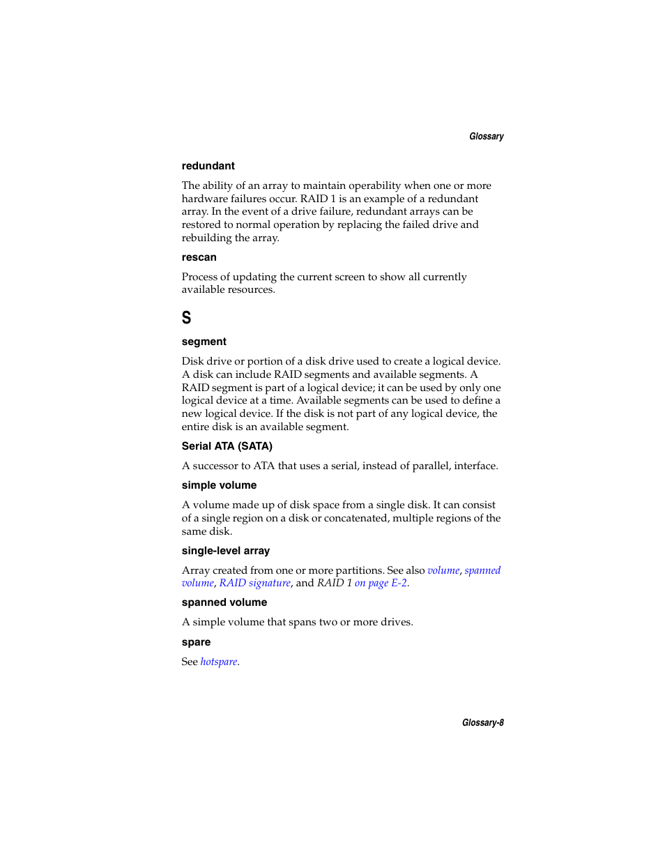 Spanned volume, Ate of a non, Redundant | Asus Adaptec 2025 ZCR User Manual | Page 167 / 169