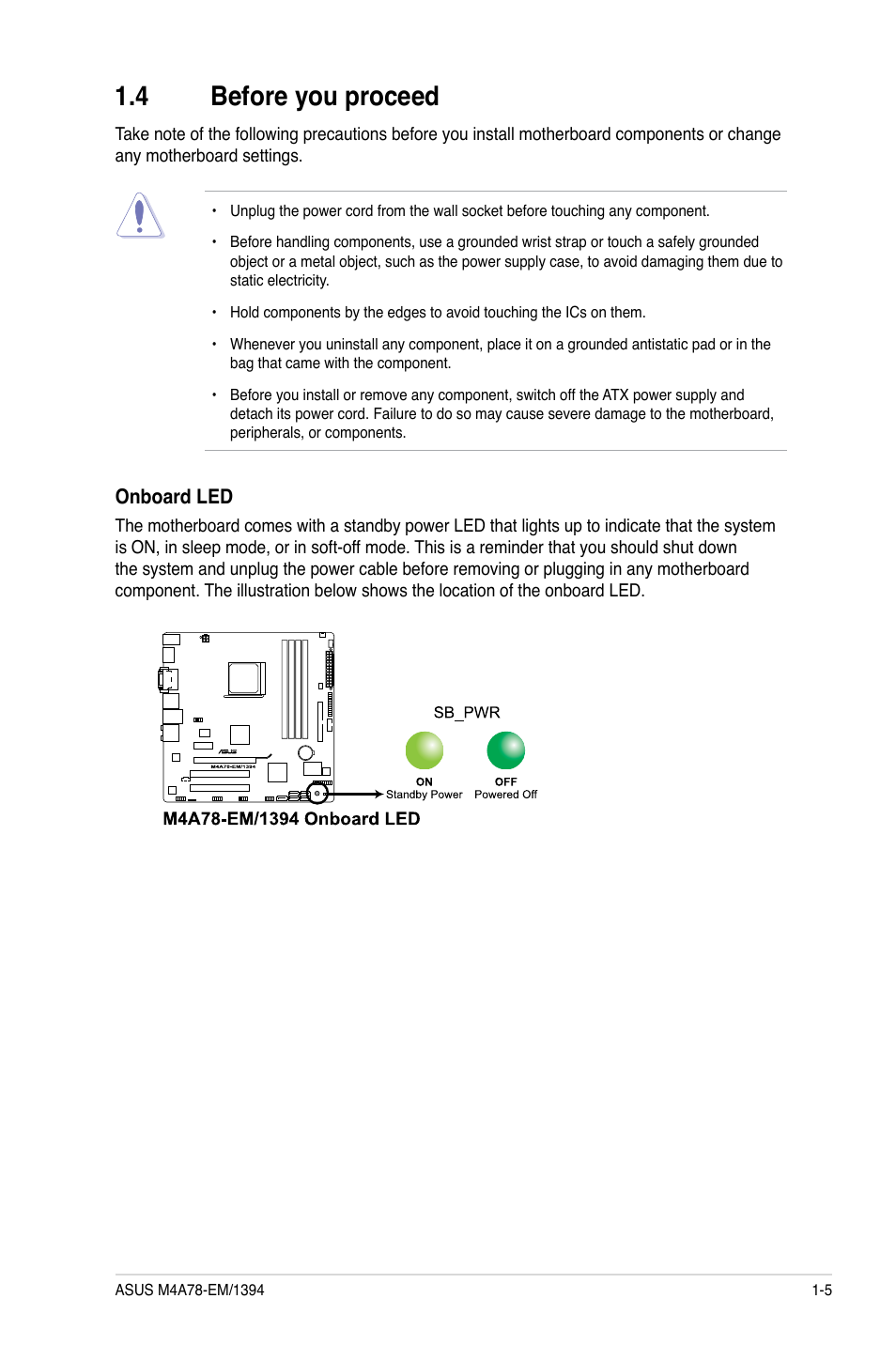 4 before you proceed, Before you proceed -5 | Asus M4A78-EM/1394 User Manual | Page 17 / 62