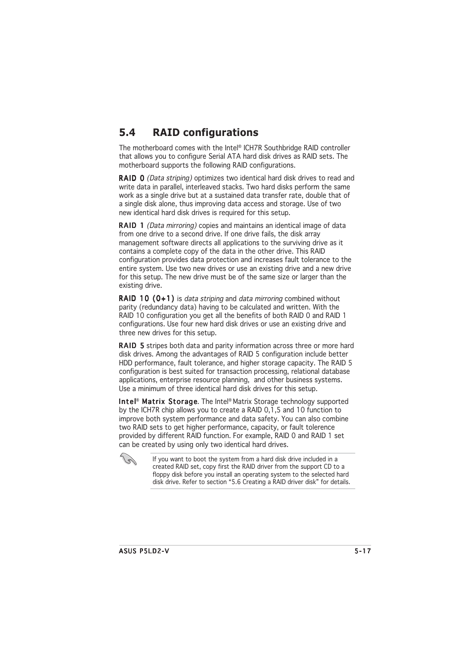 4 raid configurations | Asus P5LD2-V User Manual | Page 125 / 144