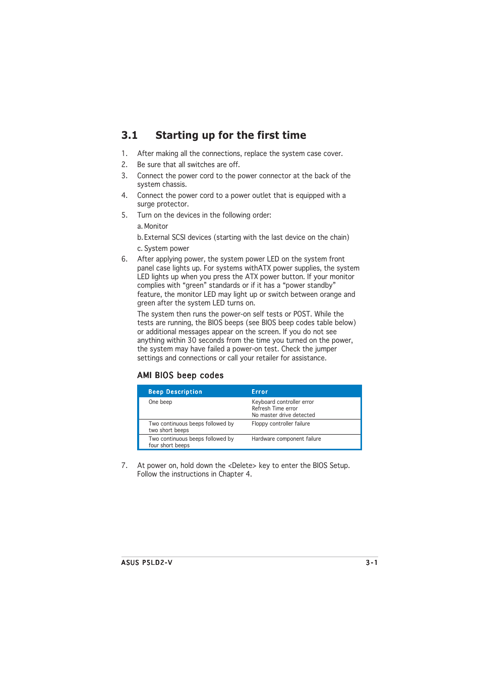 1 starting up for the first time | Asus P5LD2-V User Manual | Page 59 / 144