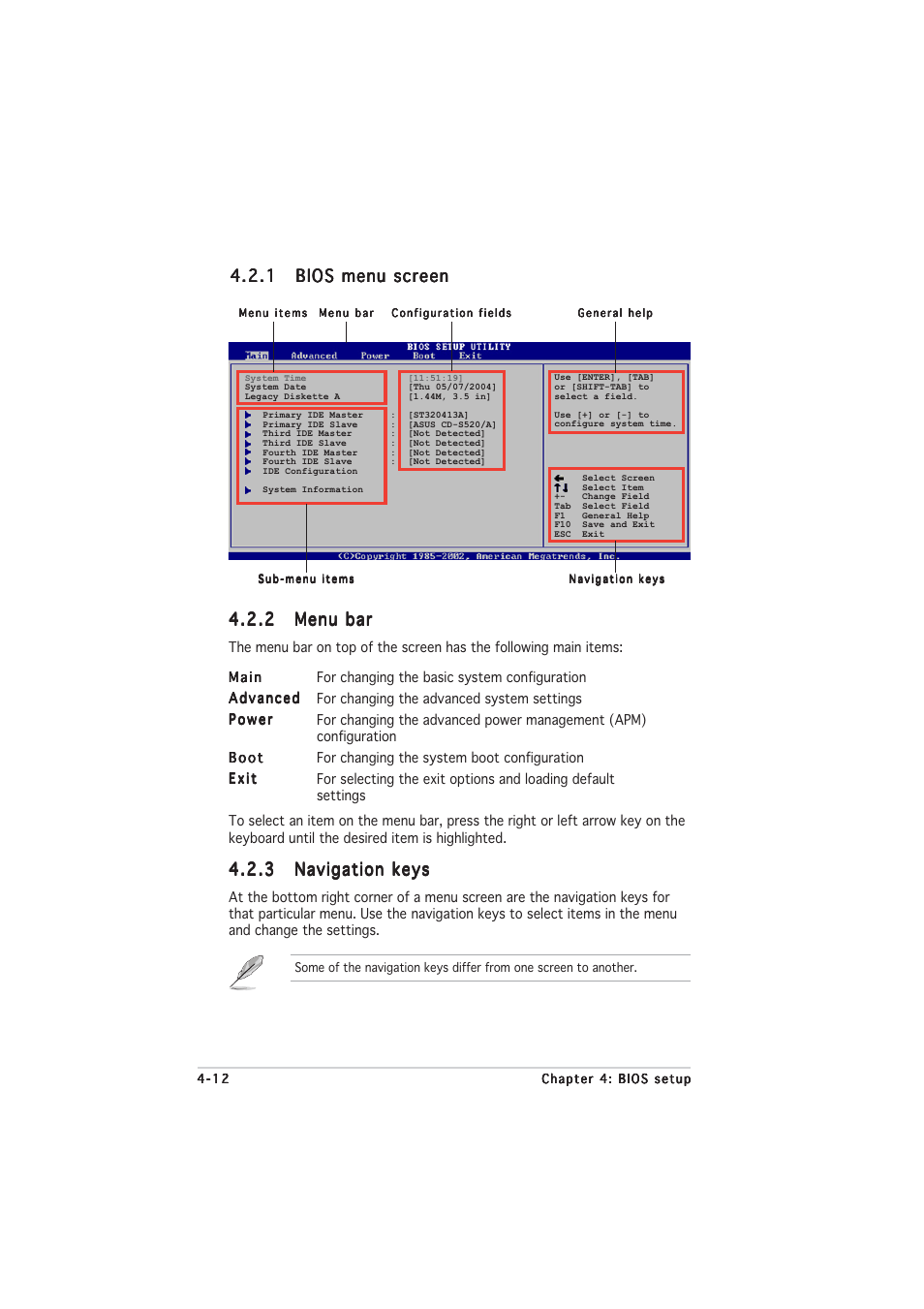 2 menu bar menu bar menu bar menu bar menu bar | Asus P5LD2-V User Manual | Page 74 / 144