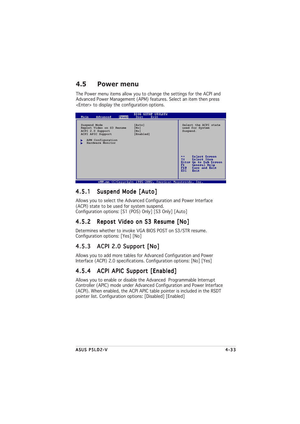 5 power menu | Asus P5LD2-V User Manual | Page 95 / 144