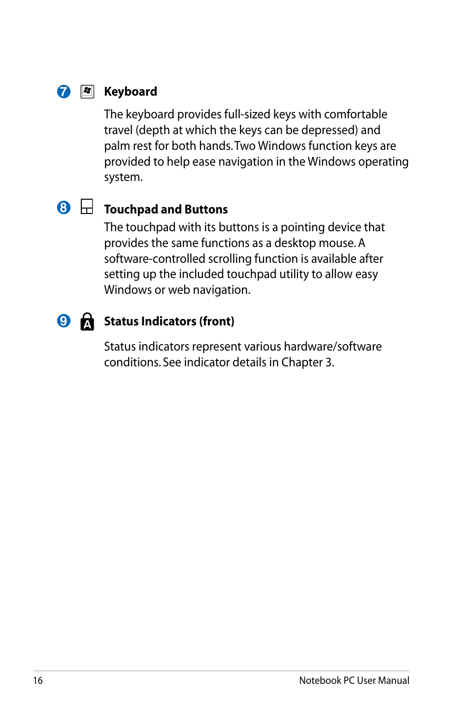 Asus R401JV User Manual | Page 16 / 118