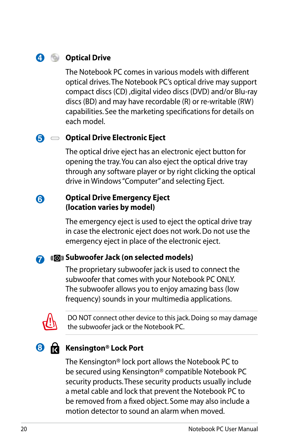 Asus R401JV User Manual | Page 20 / 118