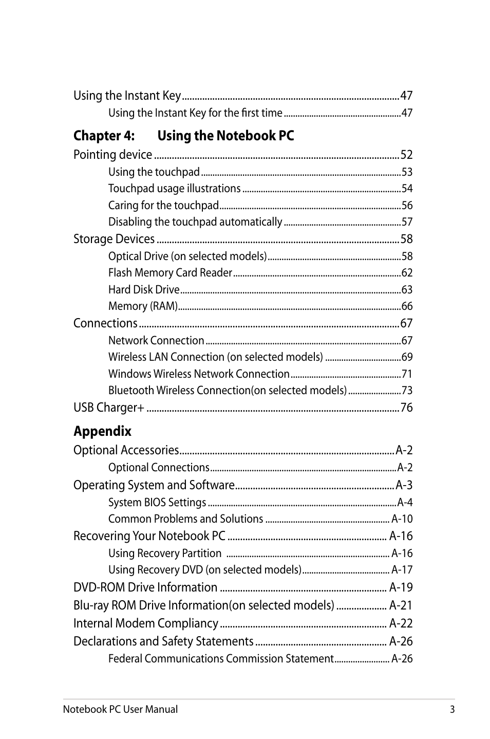 Asus R401JV User Manual | Page 3 / 118