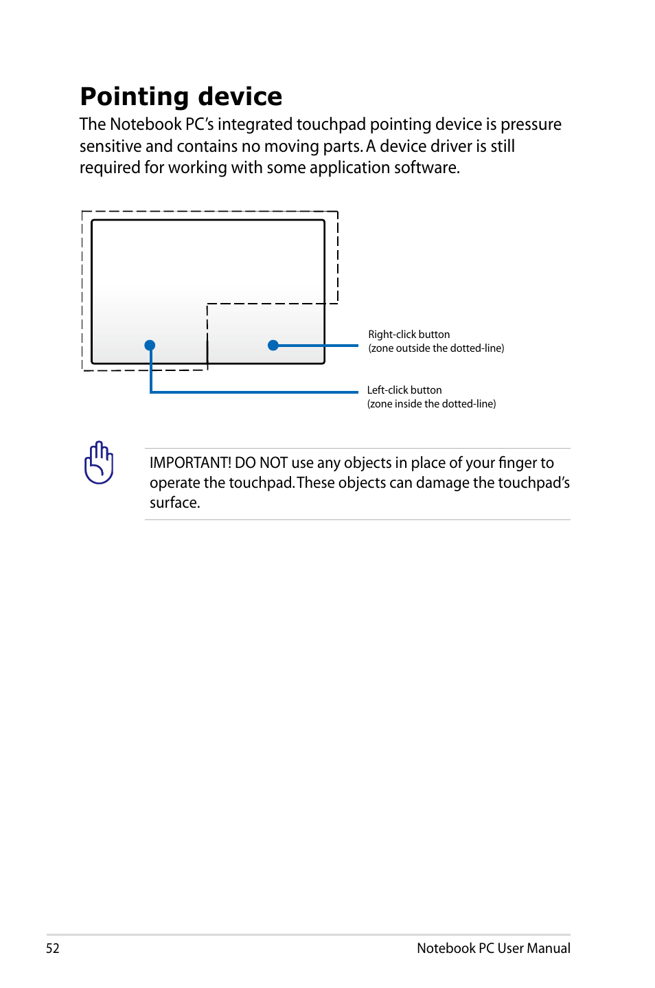 Pointing device | Asus R401JV User Manual | Page 52 / 118