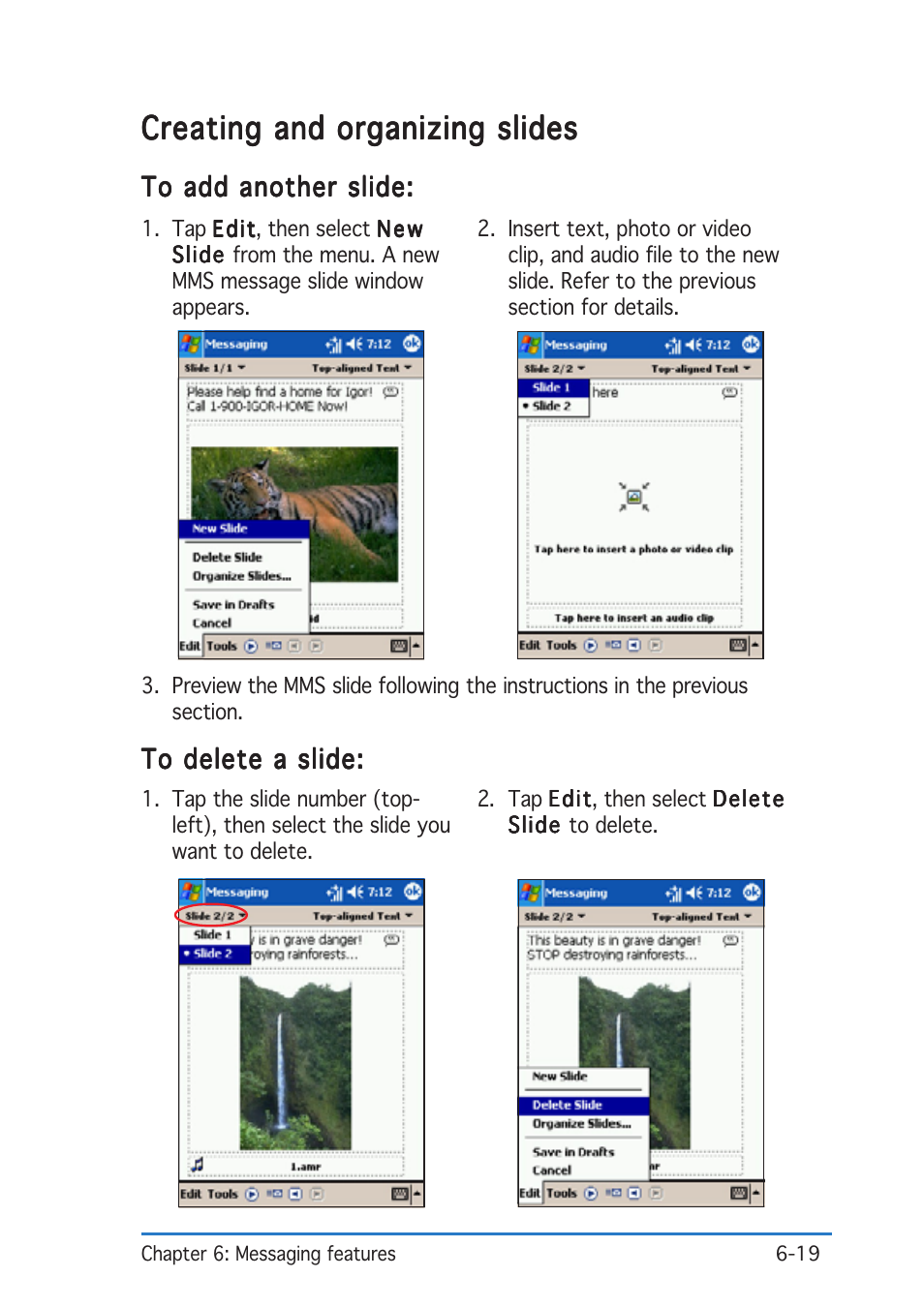 Creating and organizing slides | Asus P505 User Manual | Page 171 / 326