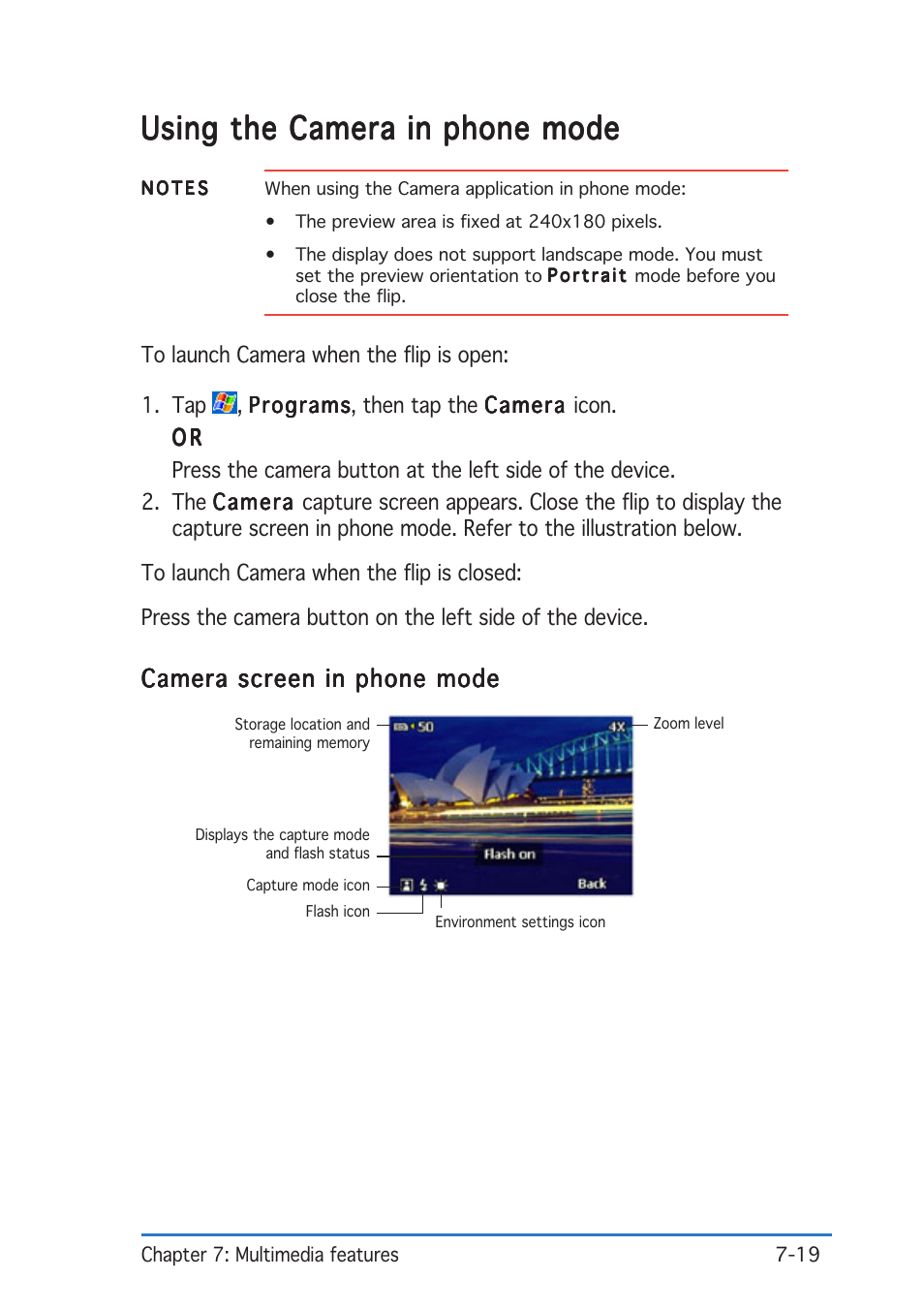 Using the camera in phone mode | Asus P505 User Manual | Page 211 / 326