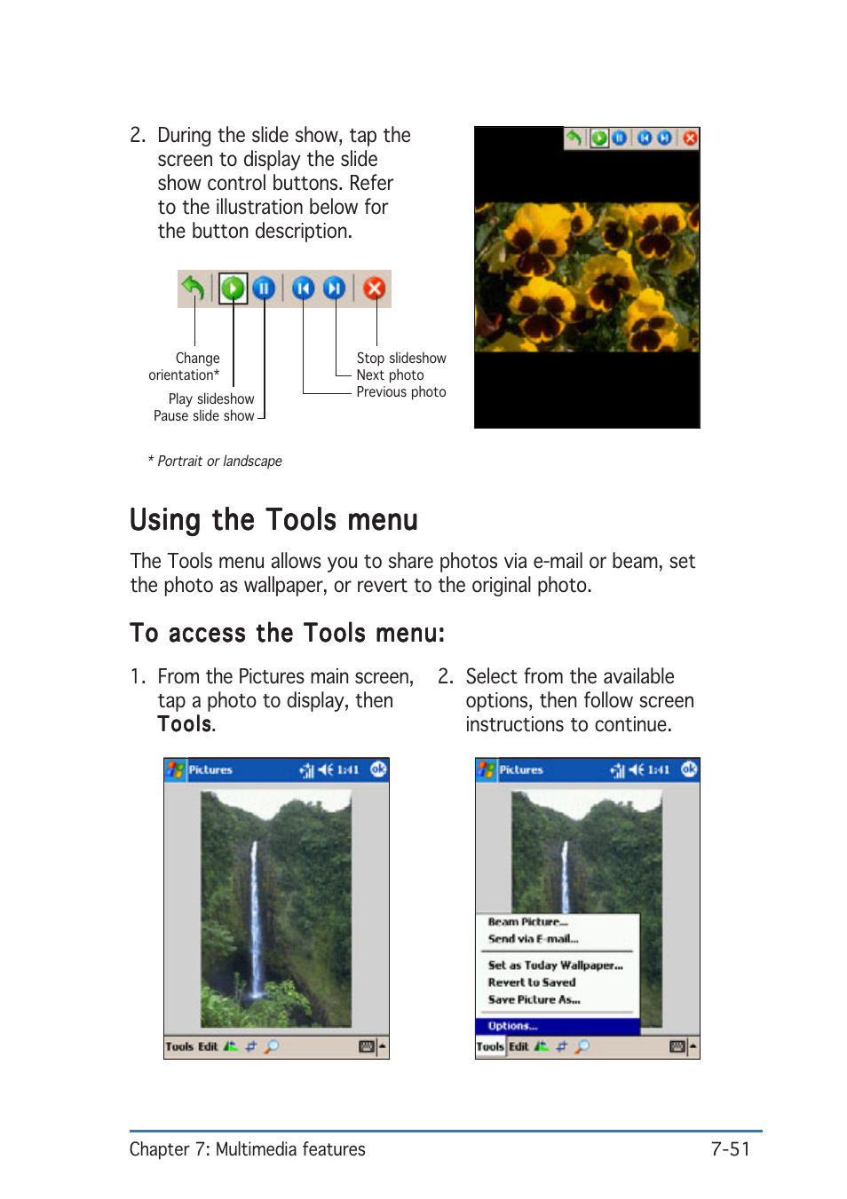 Using the tools menu | Asus P505 User Manual | Page 243 / 326