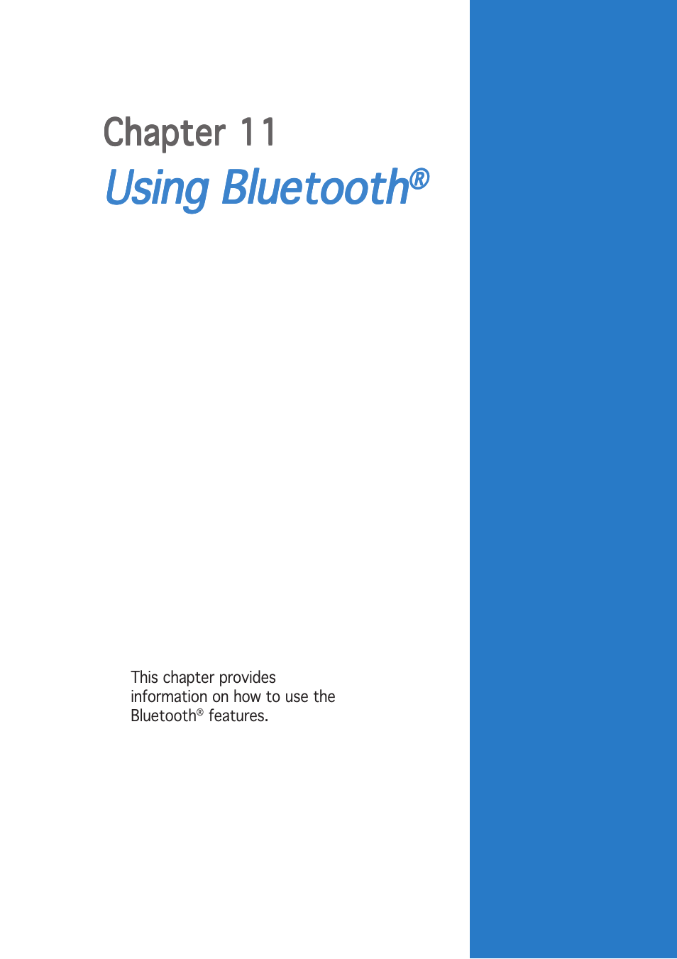 Using bluetooth, Chapter 11 | Asus P505 User Manual | Page 305 / 326