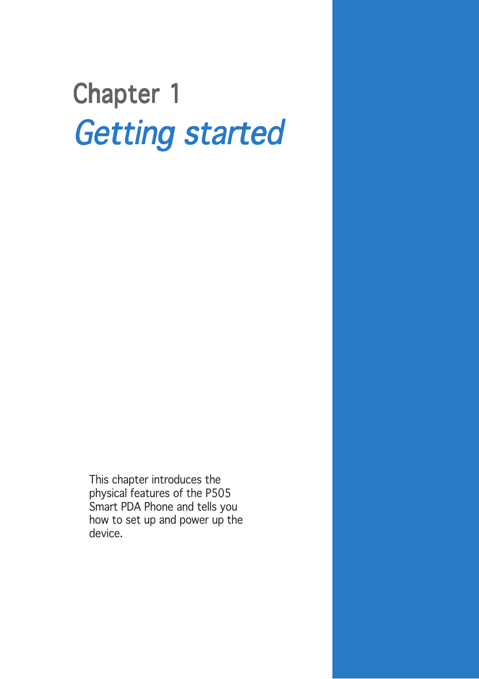 Getting started | Asus P505 User Manual | Page 7 / 326