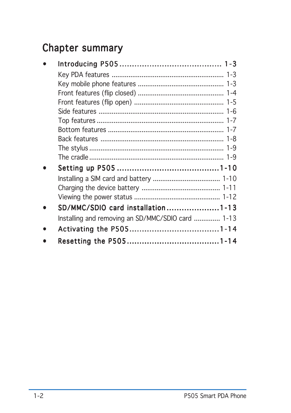 Chapter summary | Asus P505 User Manual | Page 8 / 326