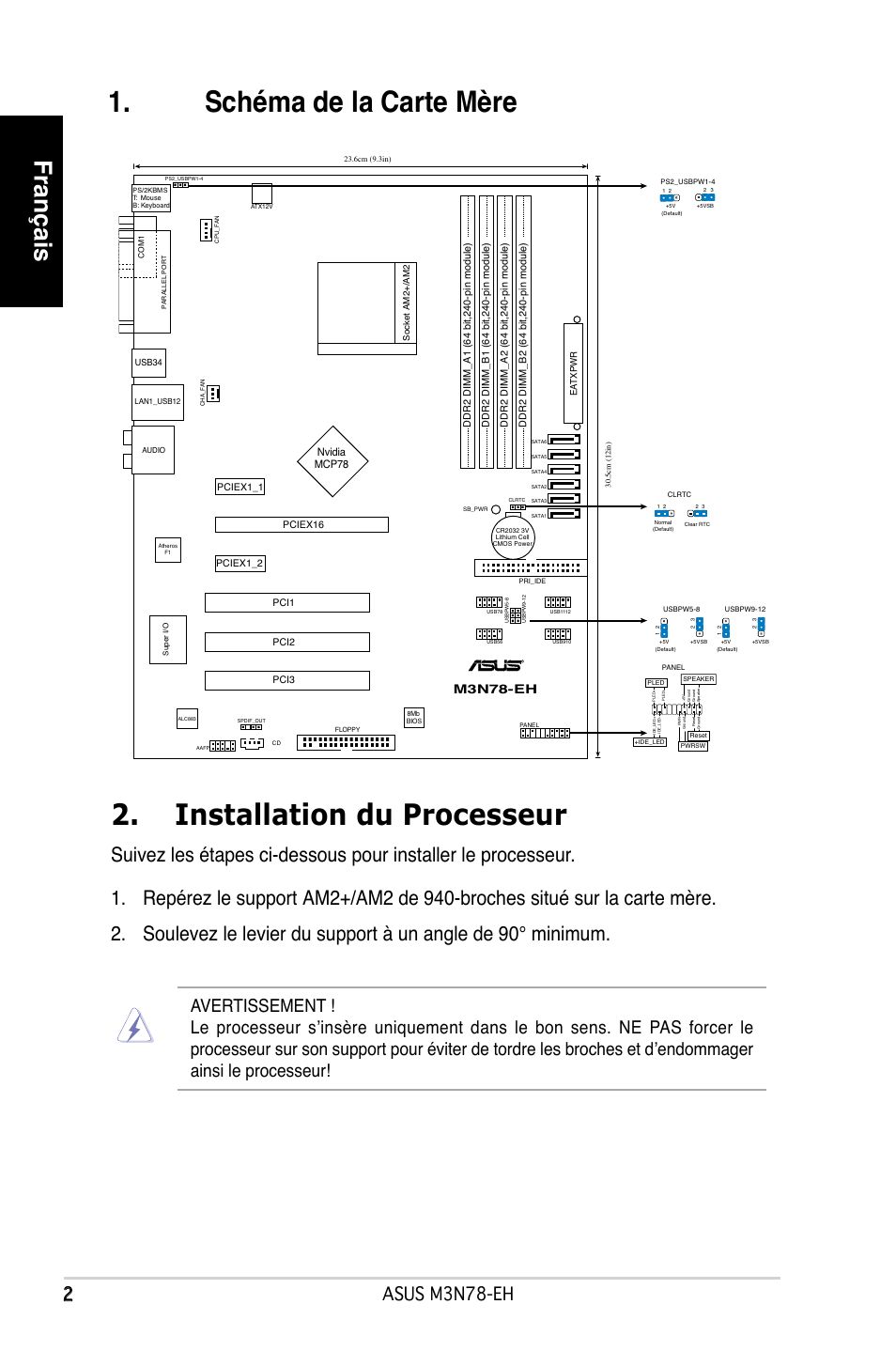Français, Asus m3n78-eh, M3n78-eh | Asus M3N78-EH User Manual | Page 2 / 38