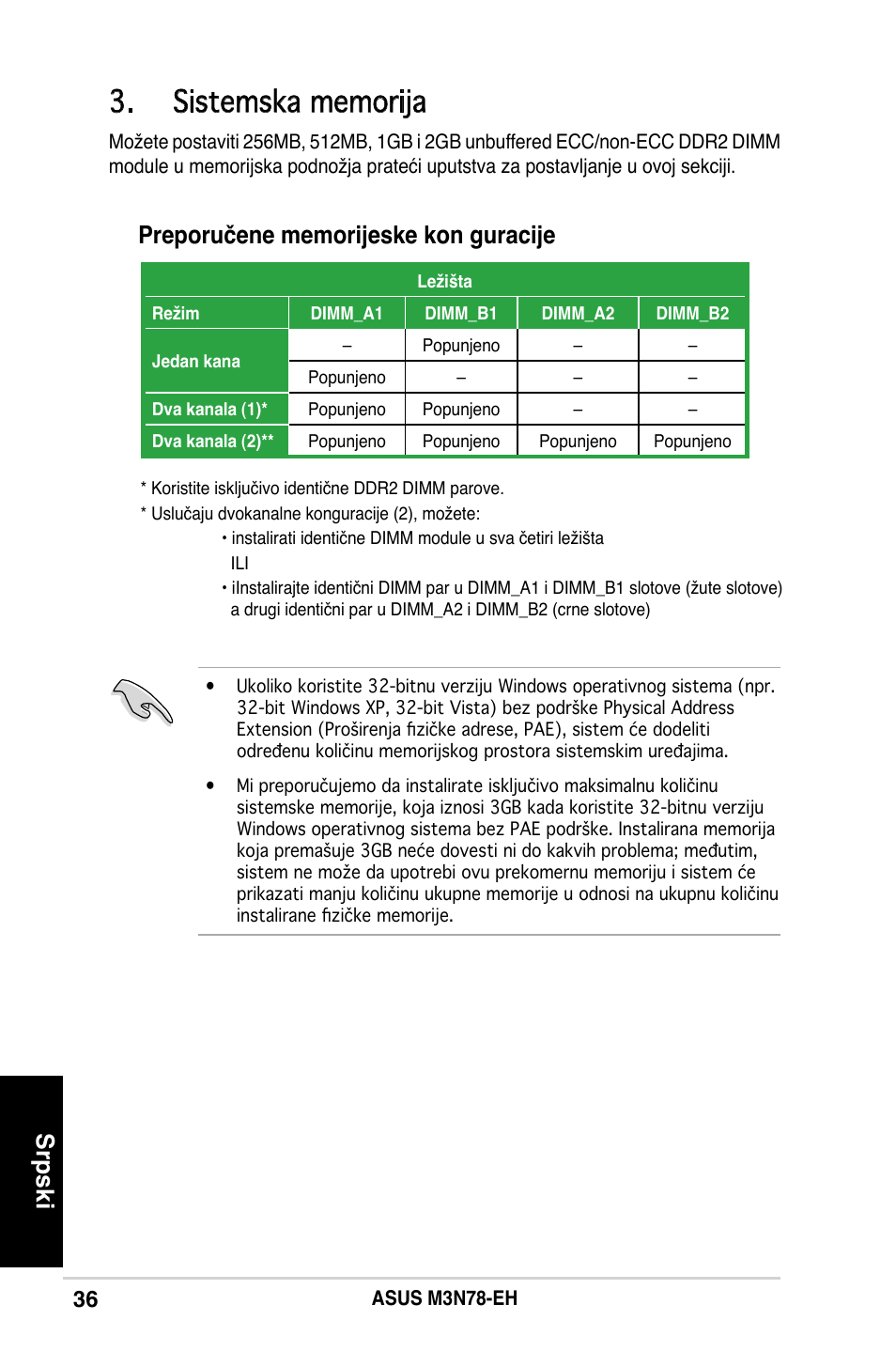Srpski | Asus M3N78-EH User Manual | Page 36 / 38
