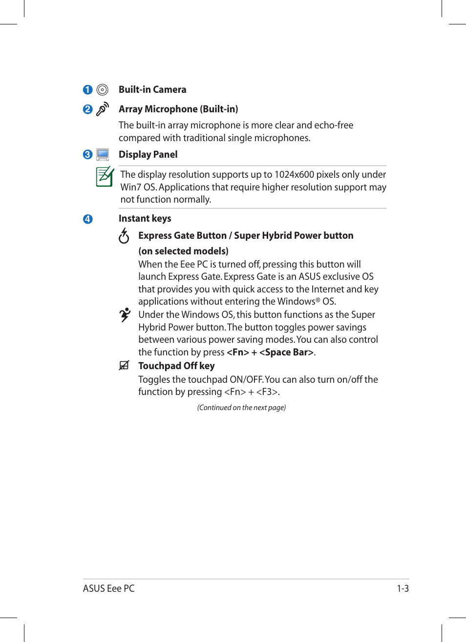 Asus Eee PC 1008P User Manual | Page 11 / 66