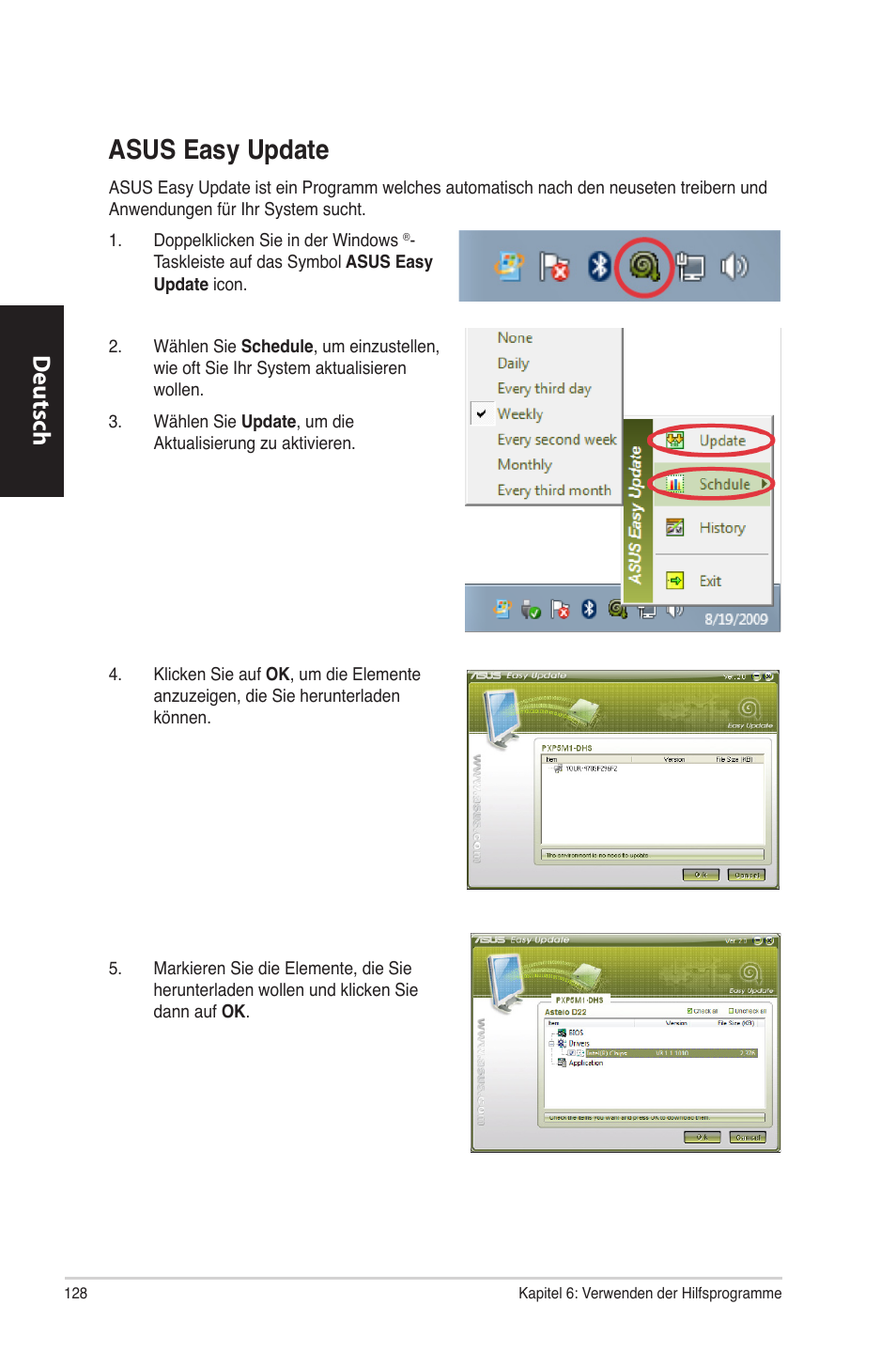 Asus easy update, Asus easy update 8, Asus.easy.update | Deutsch d eutsch d eutsch d eutsch | Asus CM6870 User Manual | Page 130 / 494