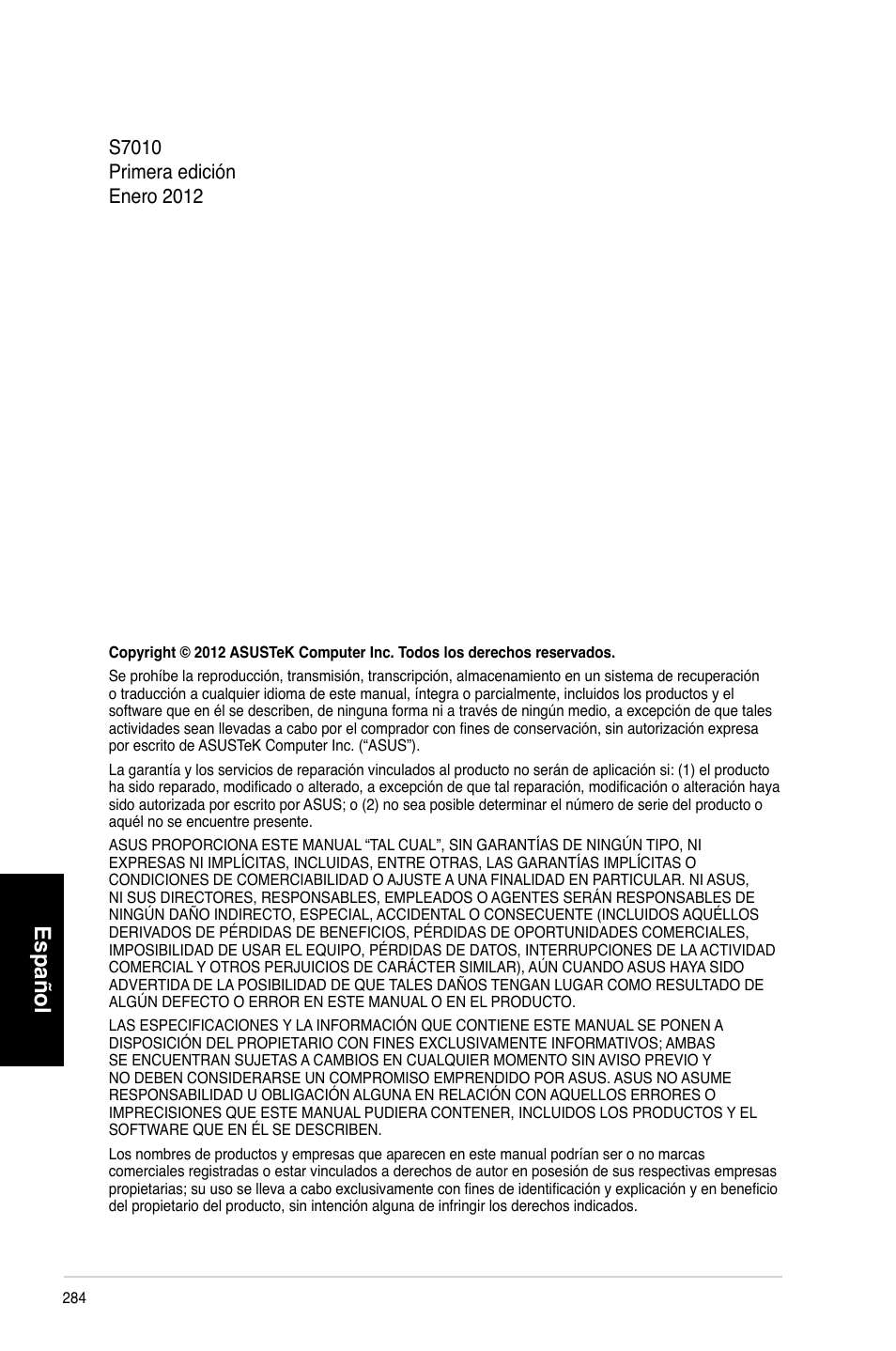 Español | Asus CM6870 User Manual | Page 286 / 494