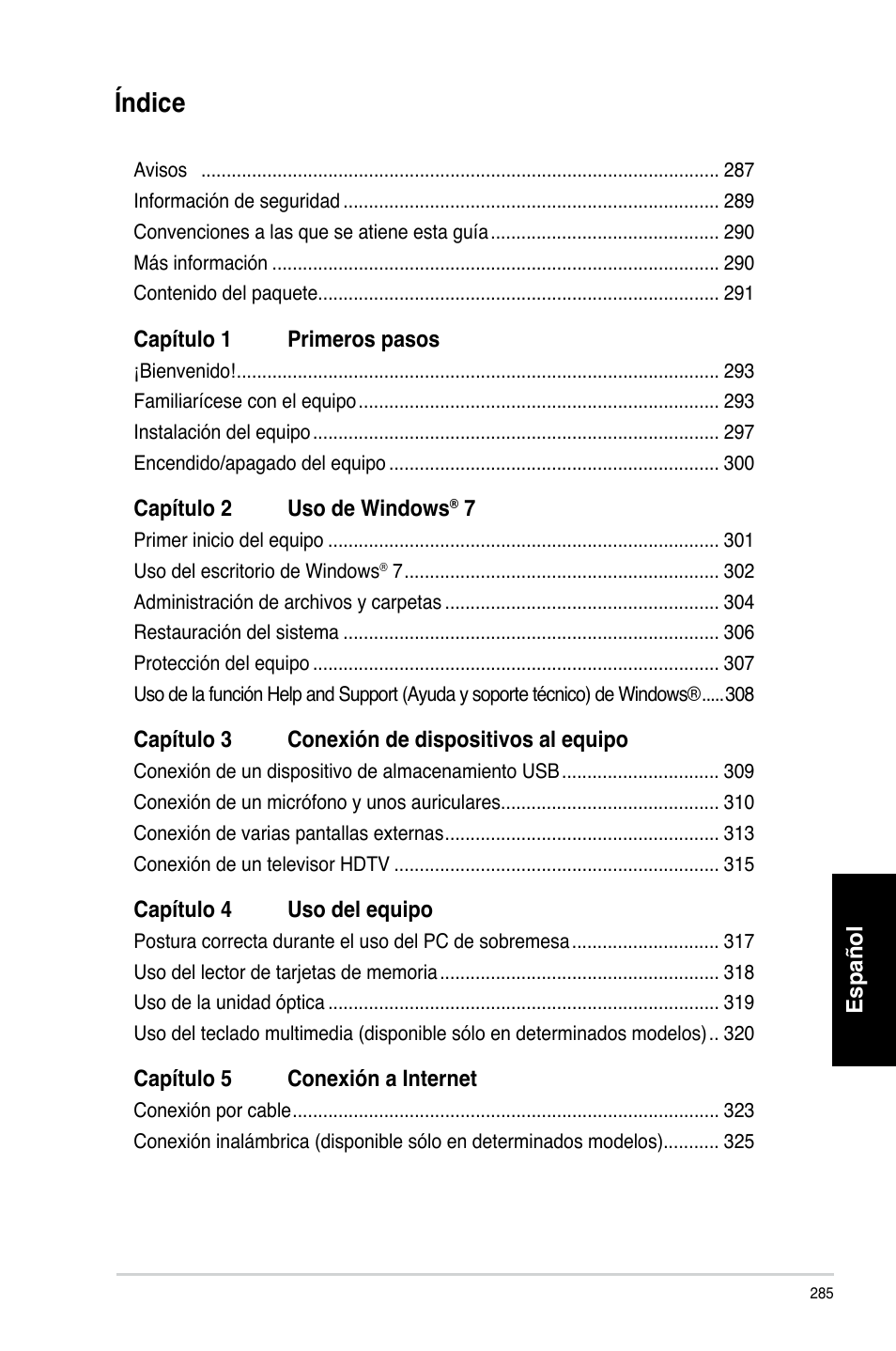 Índice | Asus CM6870 User Manual | Page 287 / 494