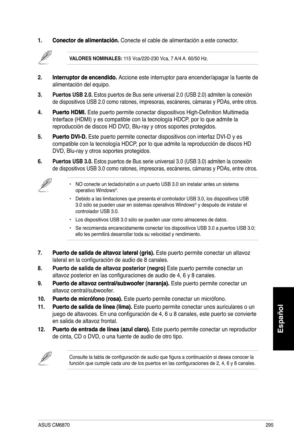 Español | Asus CM6870 User Manual | Page 297 / 494
