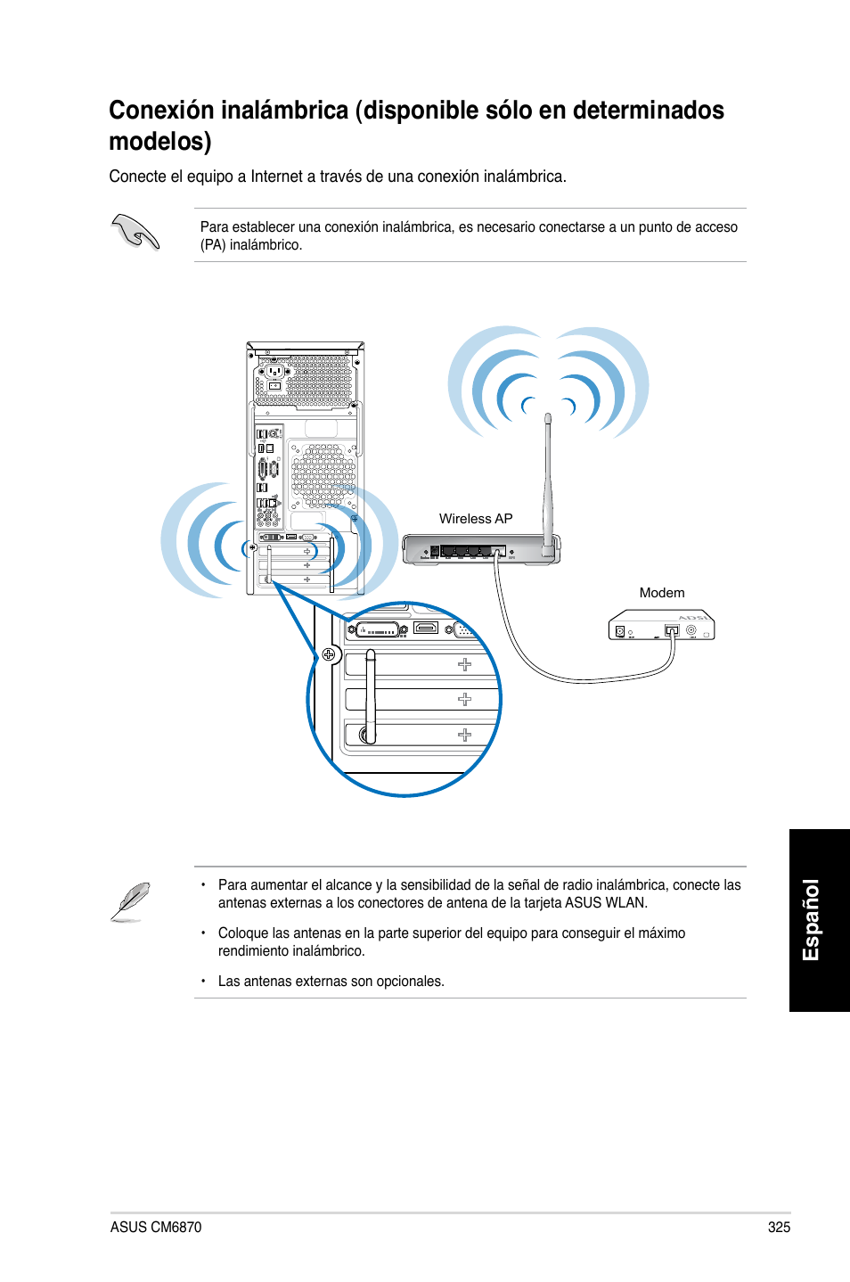 Español | Asus CM6870 User Manual | Page 327 / 494
