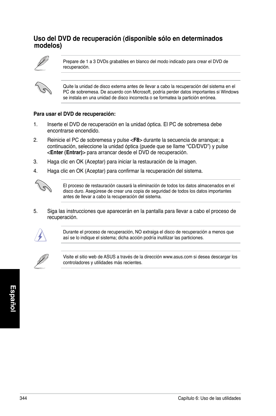 Español | Asus CM6870 User Manual | Page 346 / 494