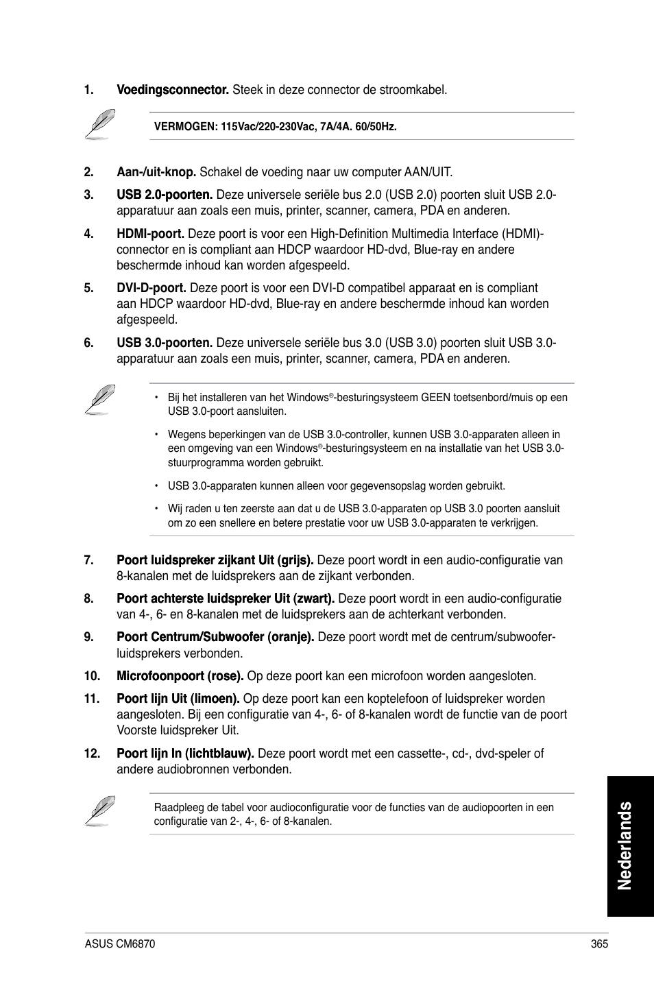 Nederlands | Asus CM6870 User Manual | Page 367 / 494