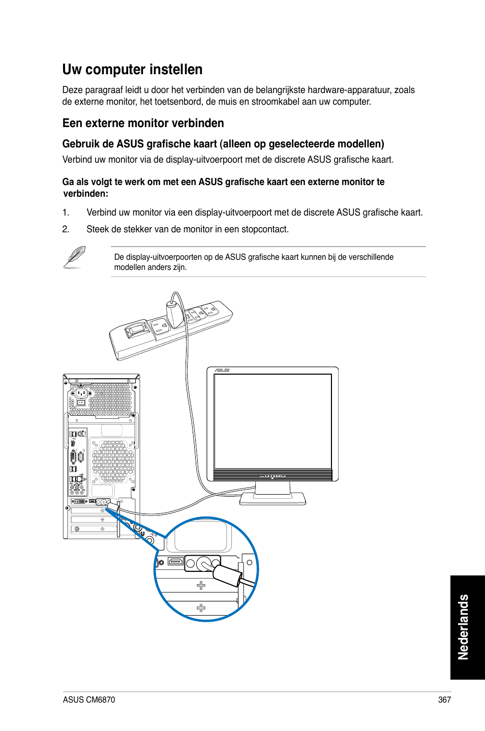 Uw computer instellen, Nederlands | Asus CM6870 User Manual | Page 369 / 494