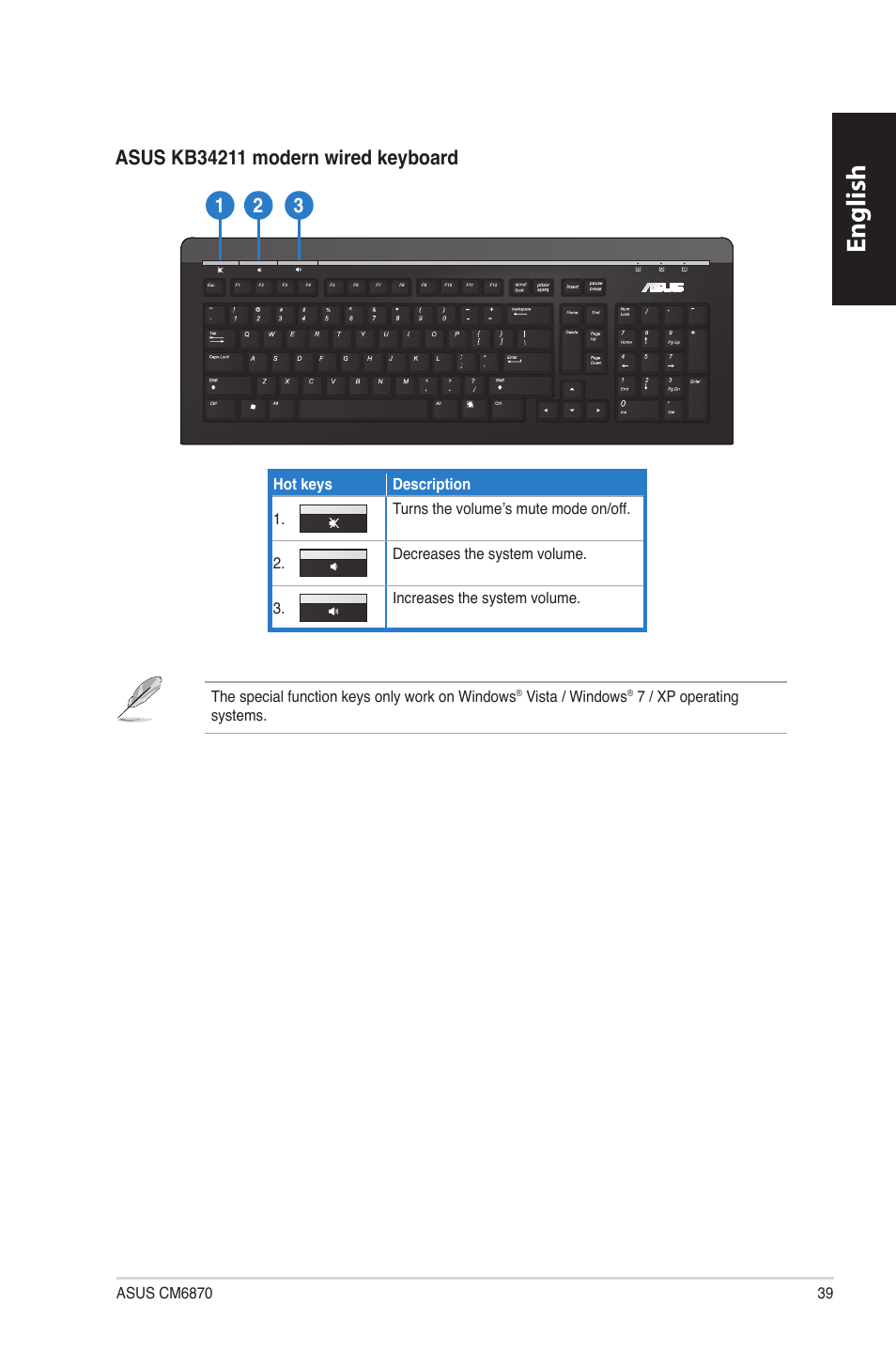 English | Asus CM6870 User Manual | Page 41 / 494