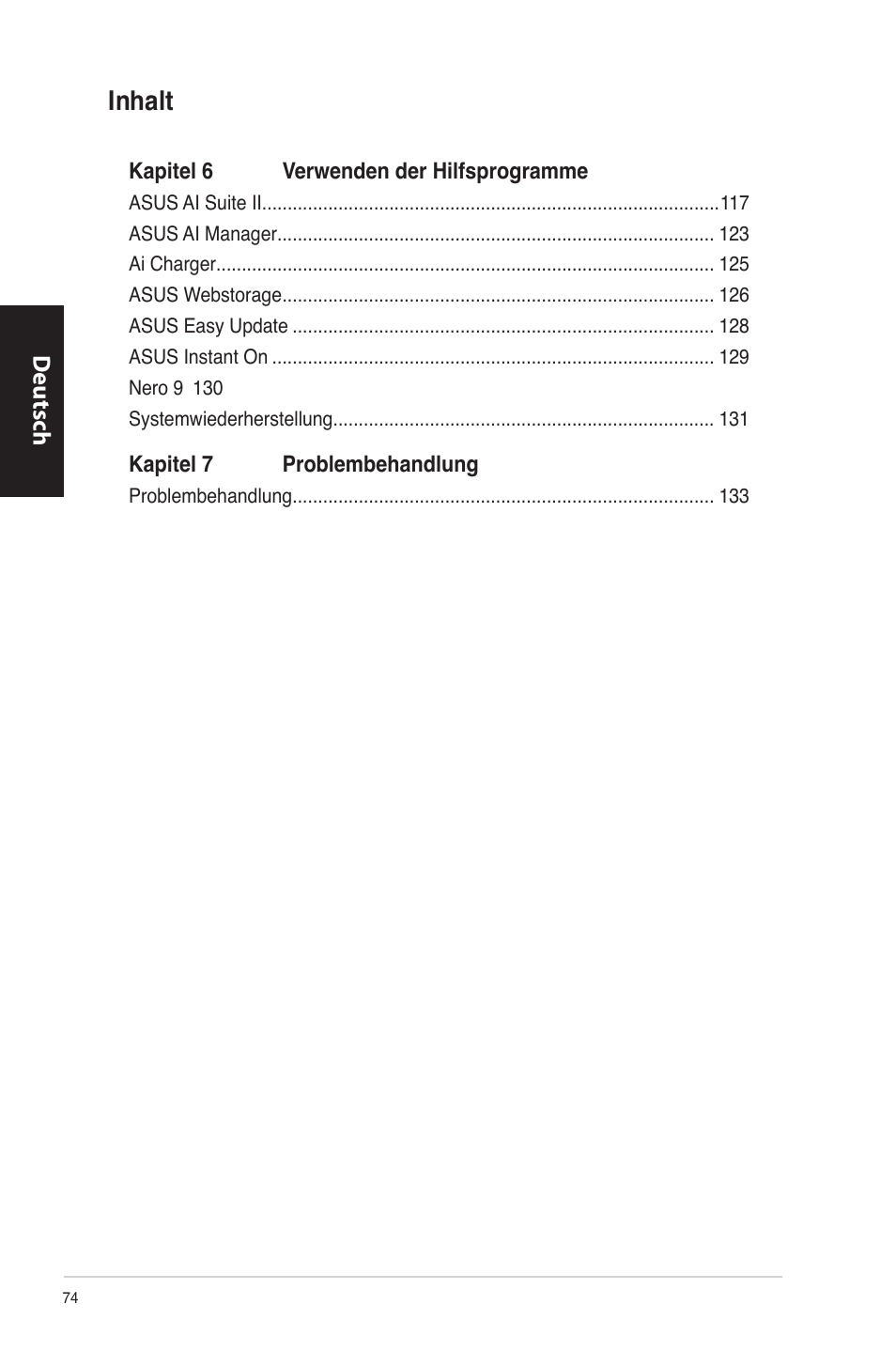 Inhalt | Asus CM6870 User Manual | Page 76 / 494