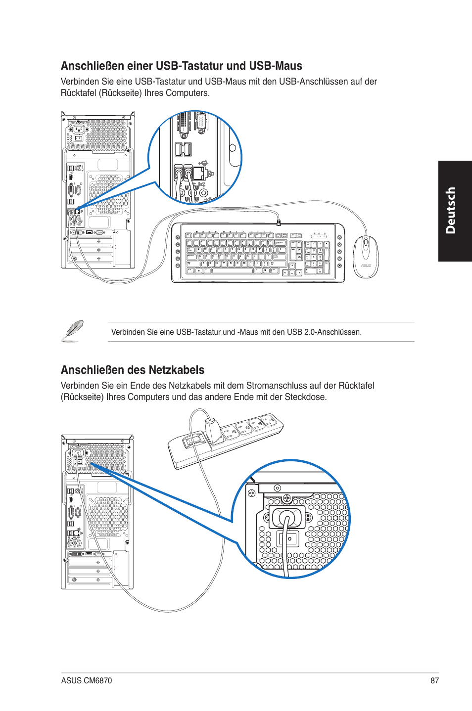 Deutsch d eutsch | Asus CM6870 User Manual | Page 89 / 494