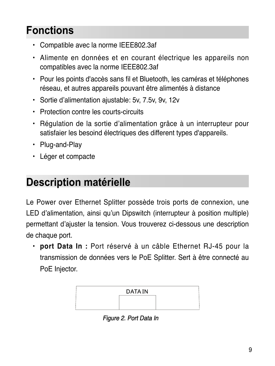 Fonctions, Description matérielle | Asus ES-101 User Manual | Page 10 / 61