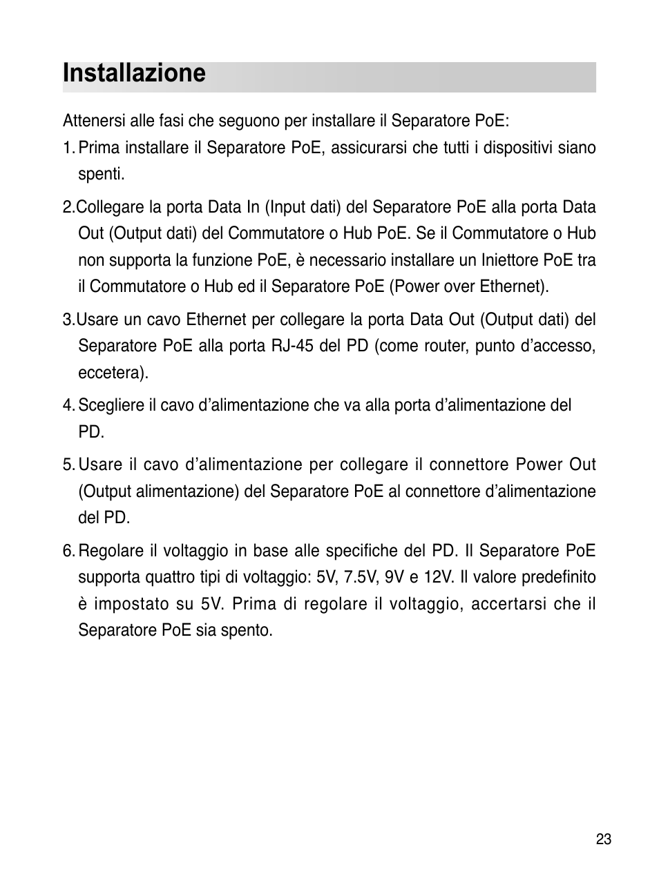 Installazione | Asus ES-101 User Manual | Page 24 / 61