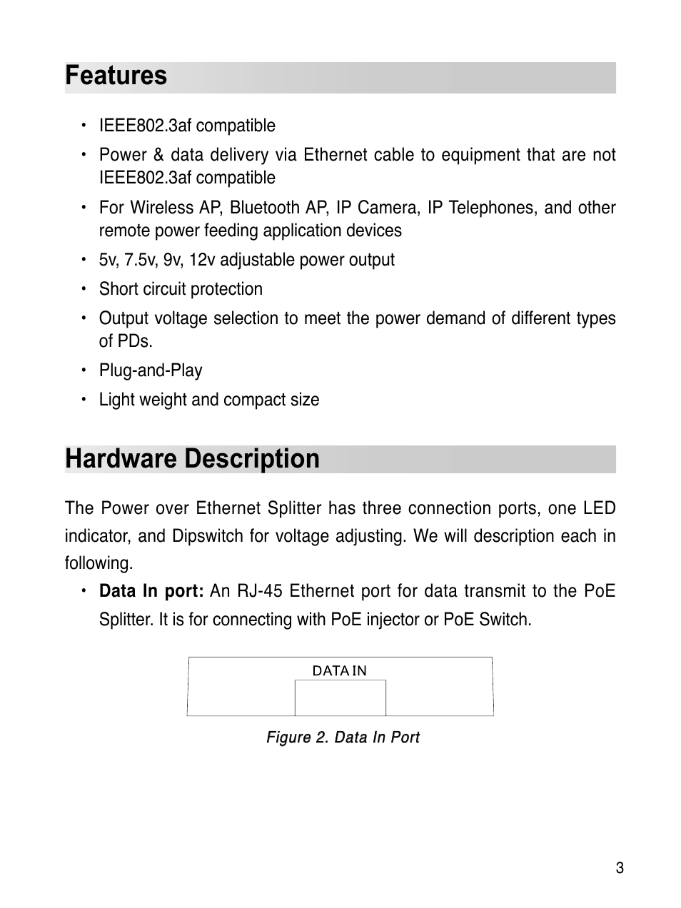 Features, Hardware description | Asus ES-101 User Manual | Page 4 / 61