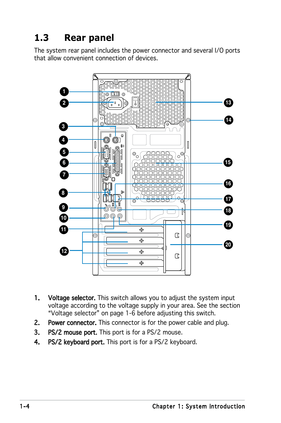 3 rear panel | Asus V3-M2V890 User Manual | Page 14 / 90