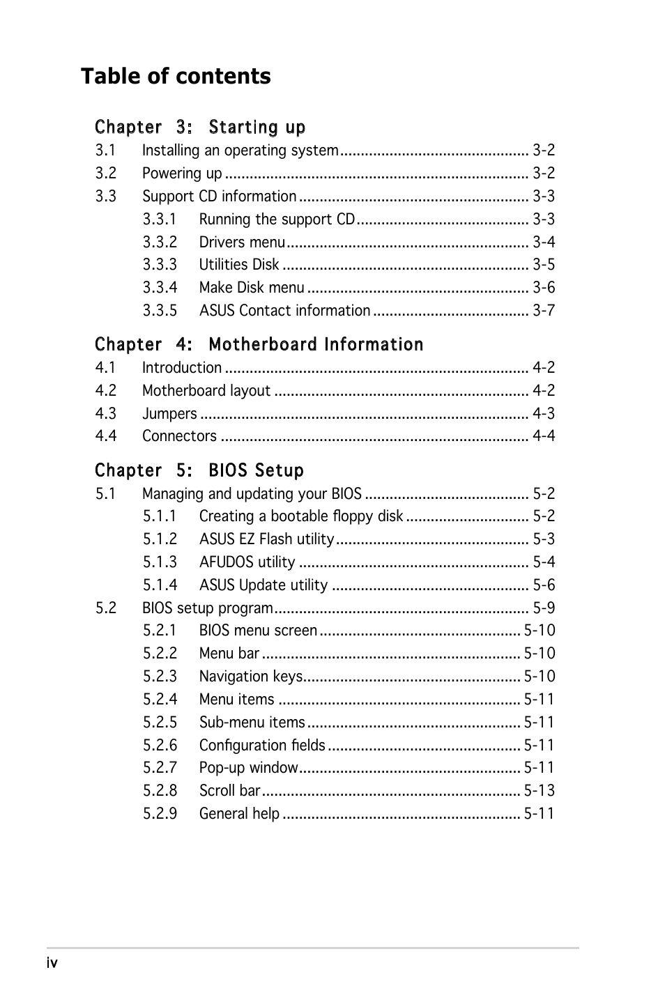 Asus V3-M2V890 User Manual | Page 4 / 90