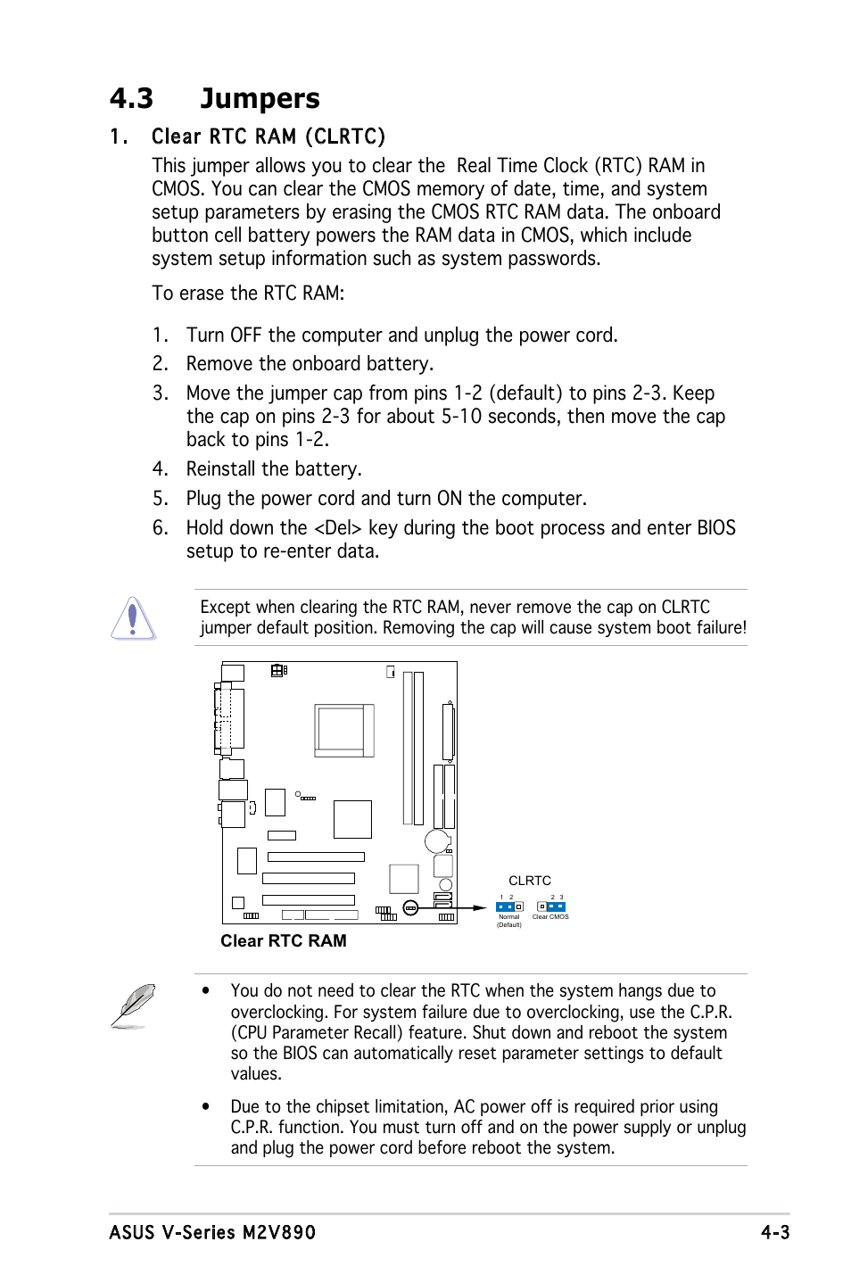 3 jumpers | Asus V3-M2V890 User Manual | Page 49 / 90