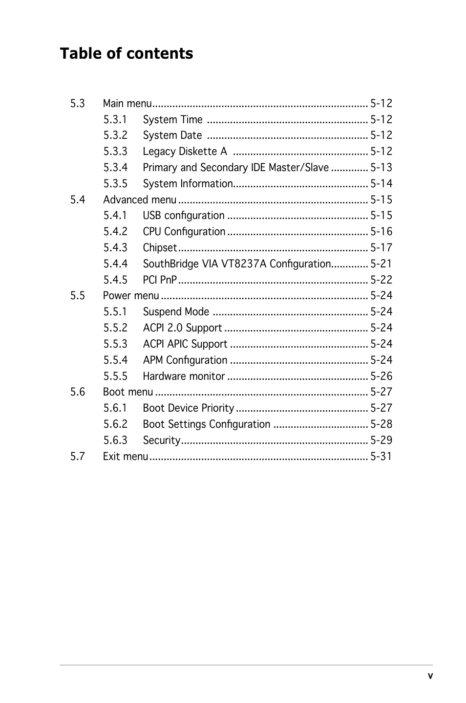 Asus V3-M2V890 User Manual | Page 5 / 90