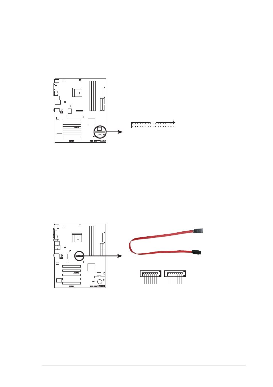 Asus k8n-e 1-19, K8n-e floppy disk drive connector, Floppy | K8n-e sata connectors sata1, Sata2 | Asus K8N-E User Manual | Page 29 / 74