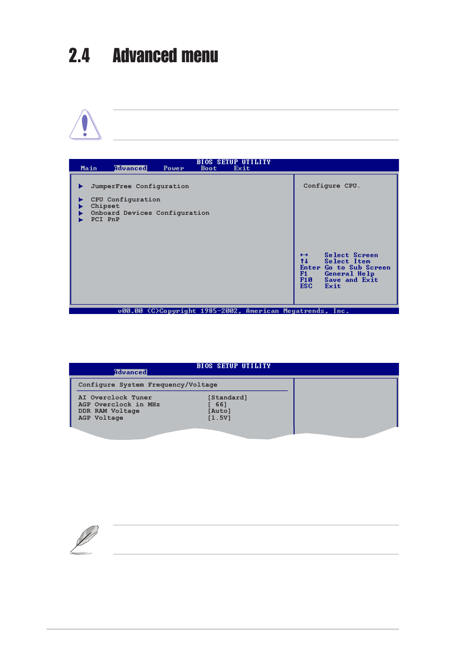 4 advanced menu, 1 jumperfree configuration, Ai overclock tuner [standard | Asus K8N-E User Manual | Page 48 / 74