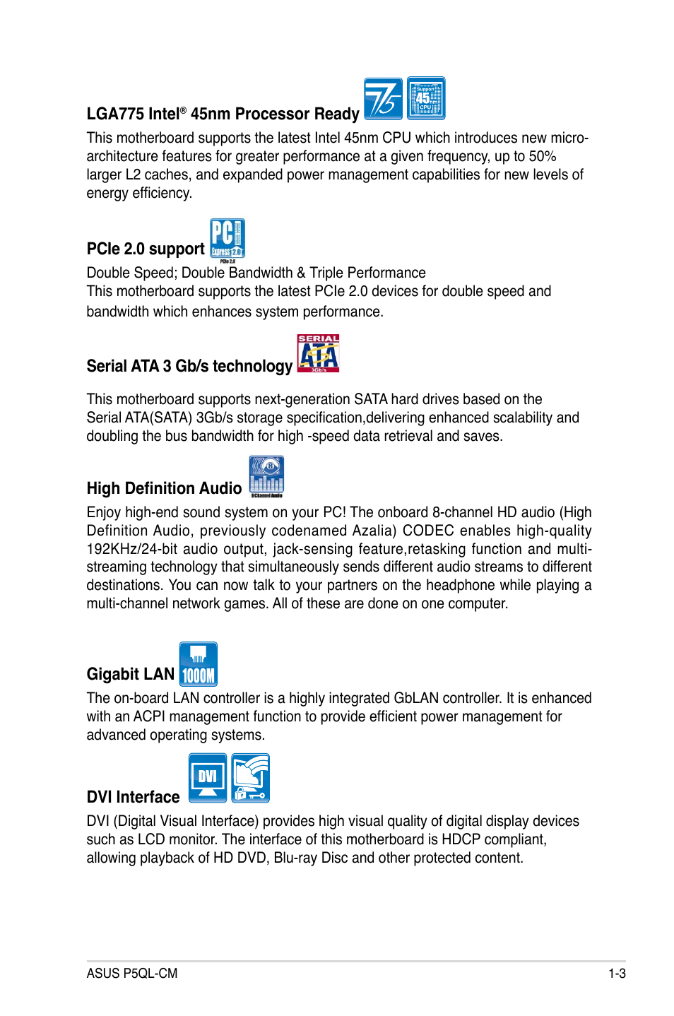 Asus P5QL-CM User Manual | Page 15 / 114