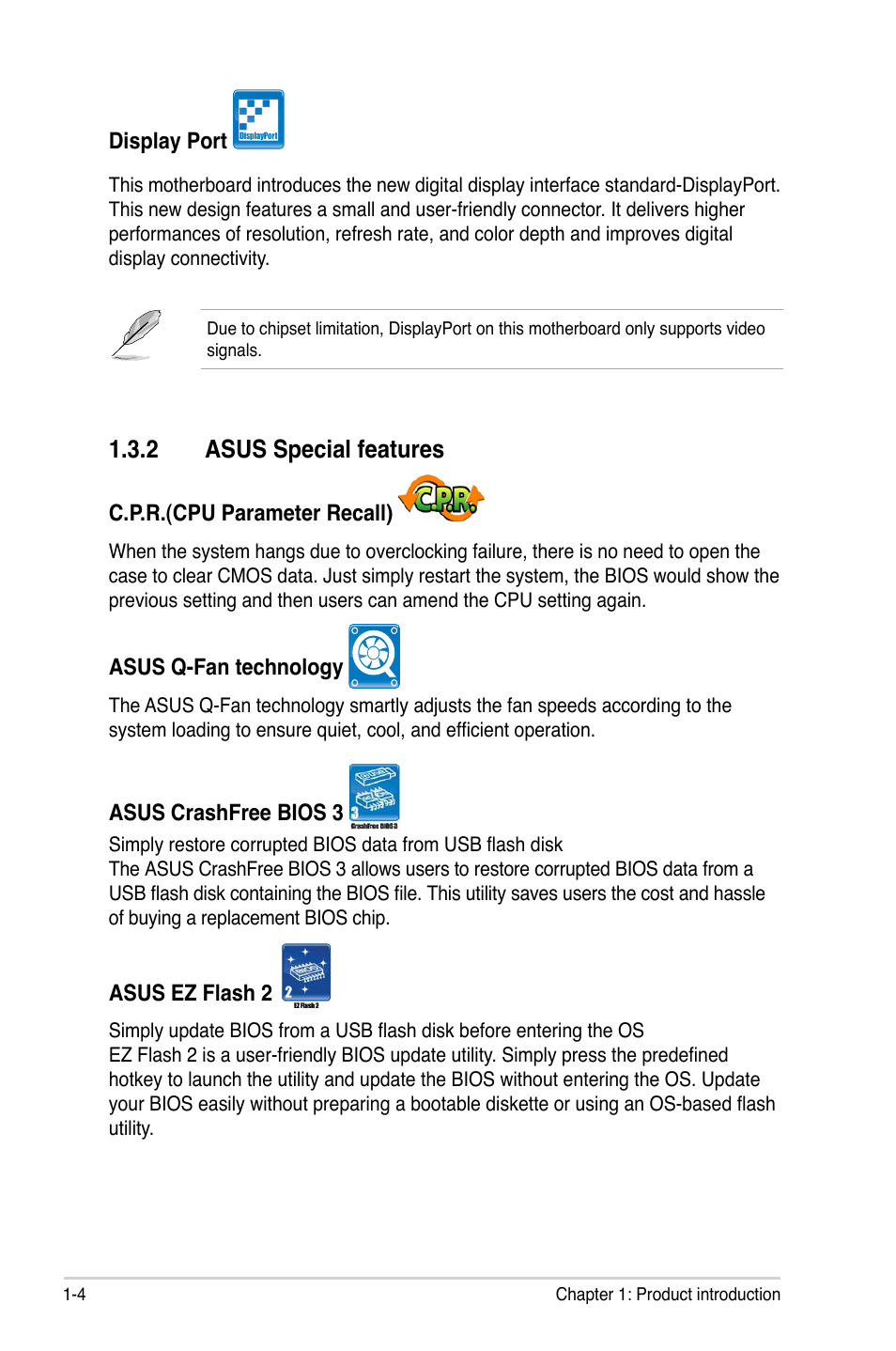 2 asus special features | Asus P5QL-CM User Manual | Page 16 / 114