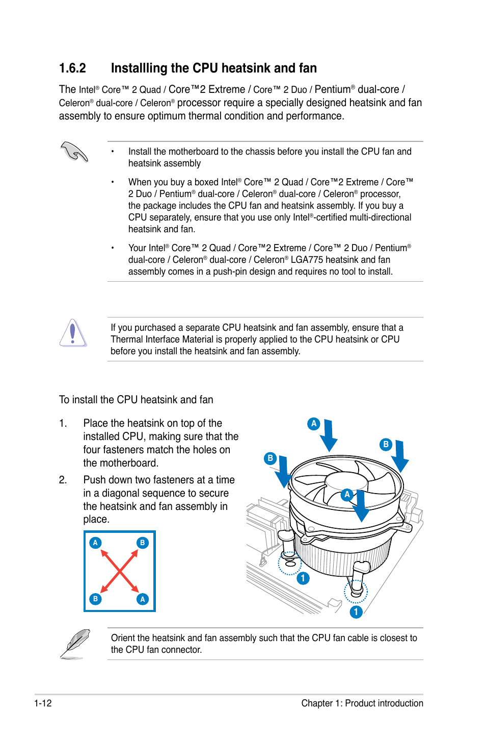 2 installling the cpu heatsink and fan | Asus P5QL-CM User Manual | Page 24 / 114