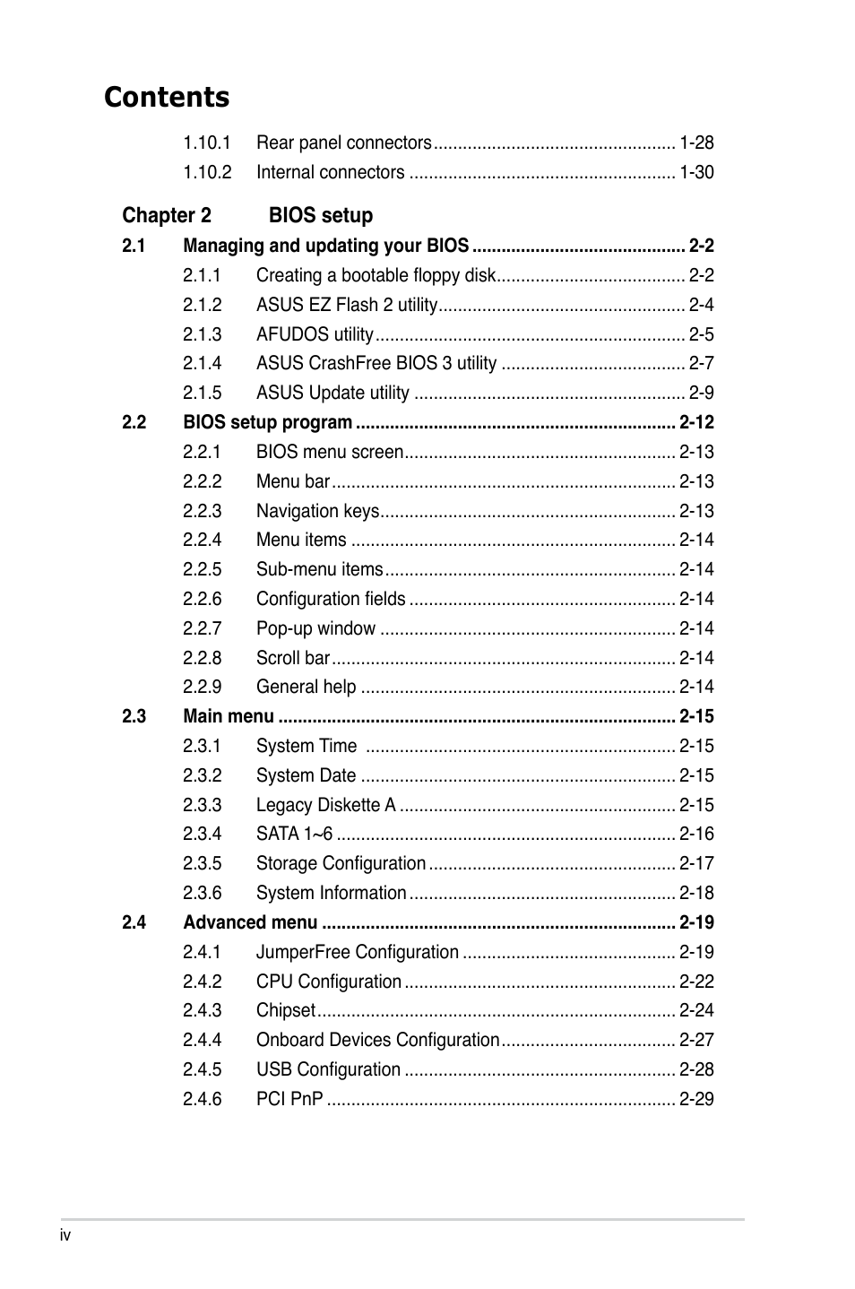 Asus P5QL-CM User Manual | Page 4 / 114