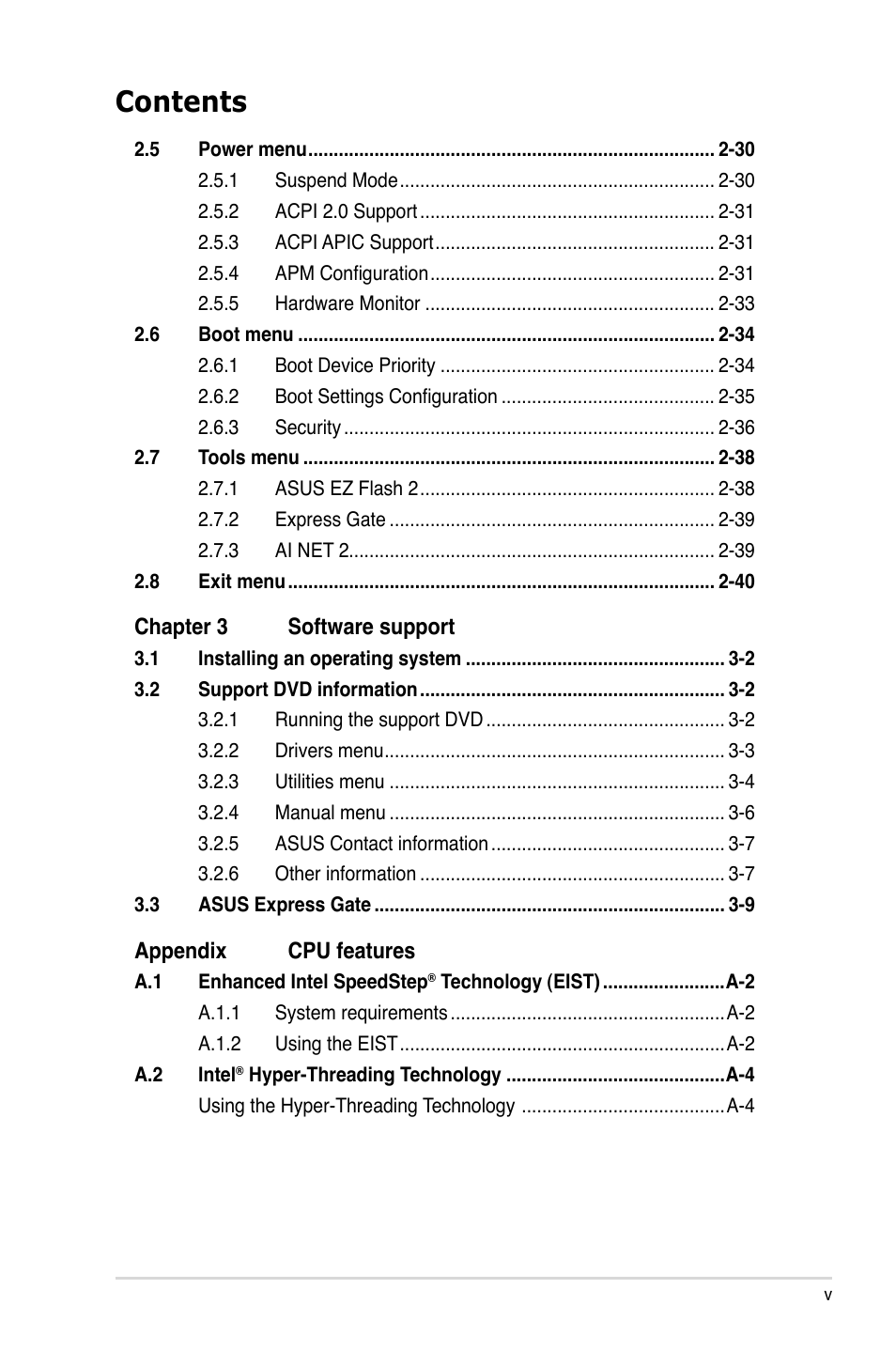 Asus P5QL-CM User Manual | Page 5 / 114