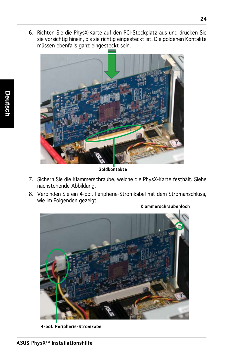 Deutsch | Asus PhysX P1 User Manual | Page 26 / 120