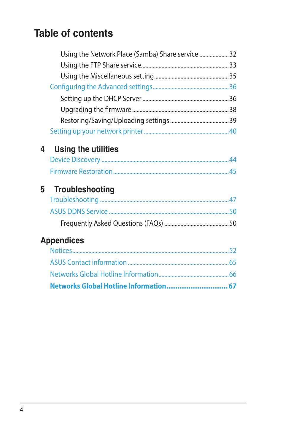 Asus RT-N16 User Manual | Page 4 / 69