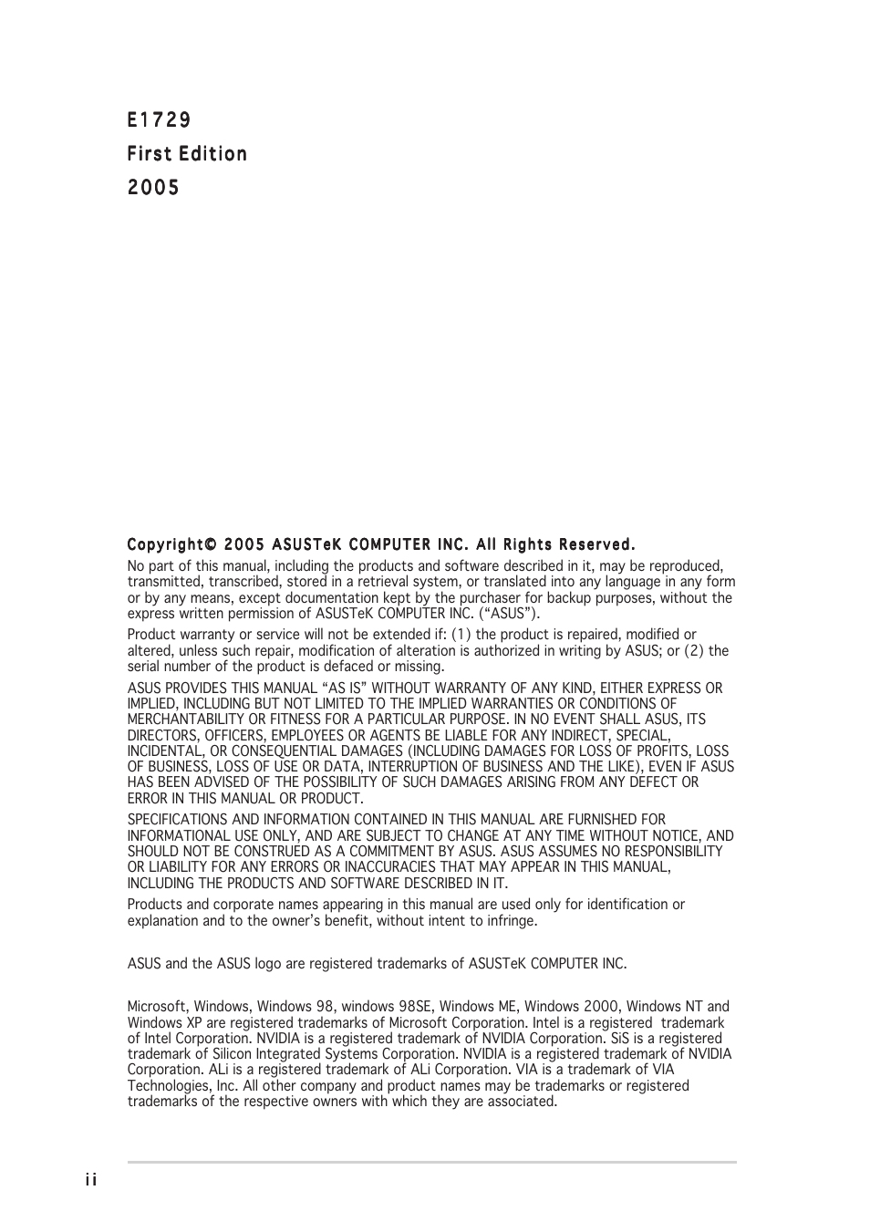 Asus V9999 Series User Manual | Page 2 / 60