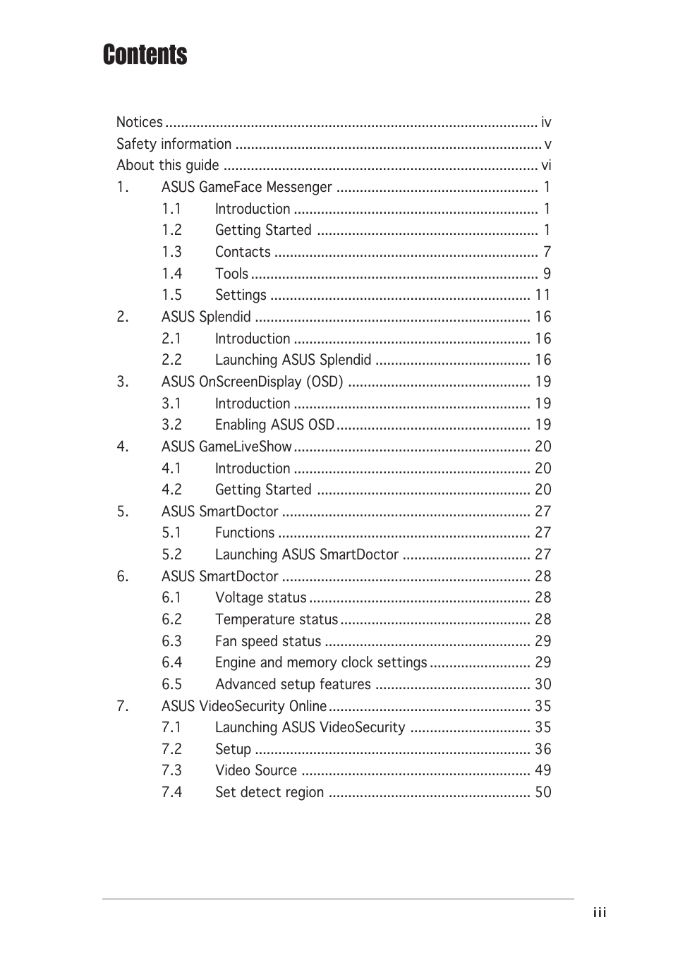 Asus V9999 Series User Manual | Page 3 / 60