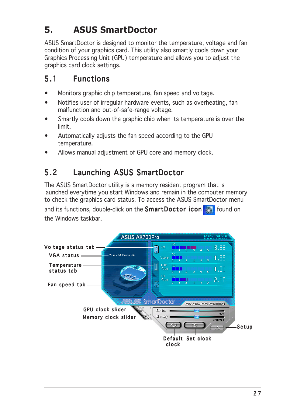 Asus smartdoctor | Asus V9999 Series User Manual | Page 33 / 60